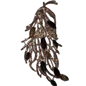 Spilla con Ramo in Cristalli Bronzo