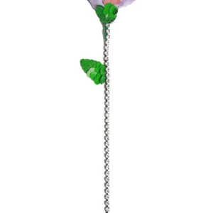 Spilla con Fiore Lilla e Stelo in Cristalli