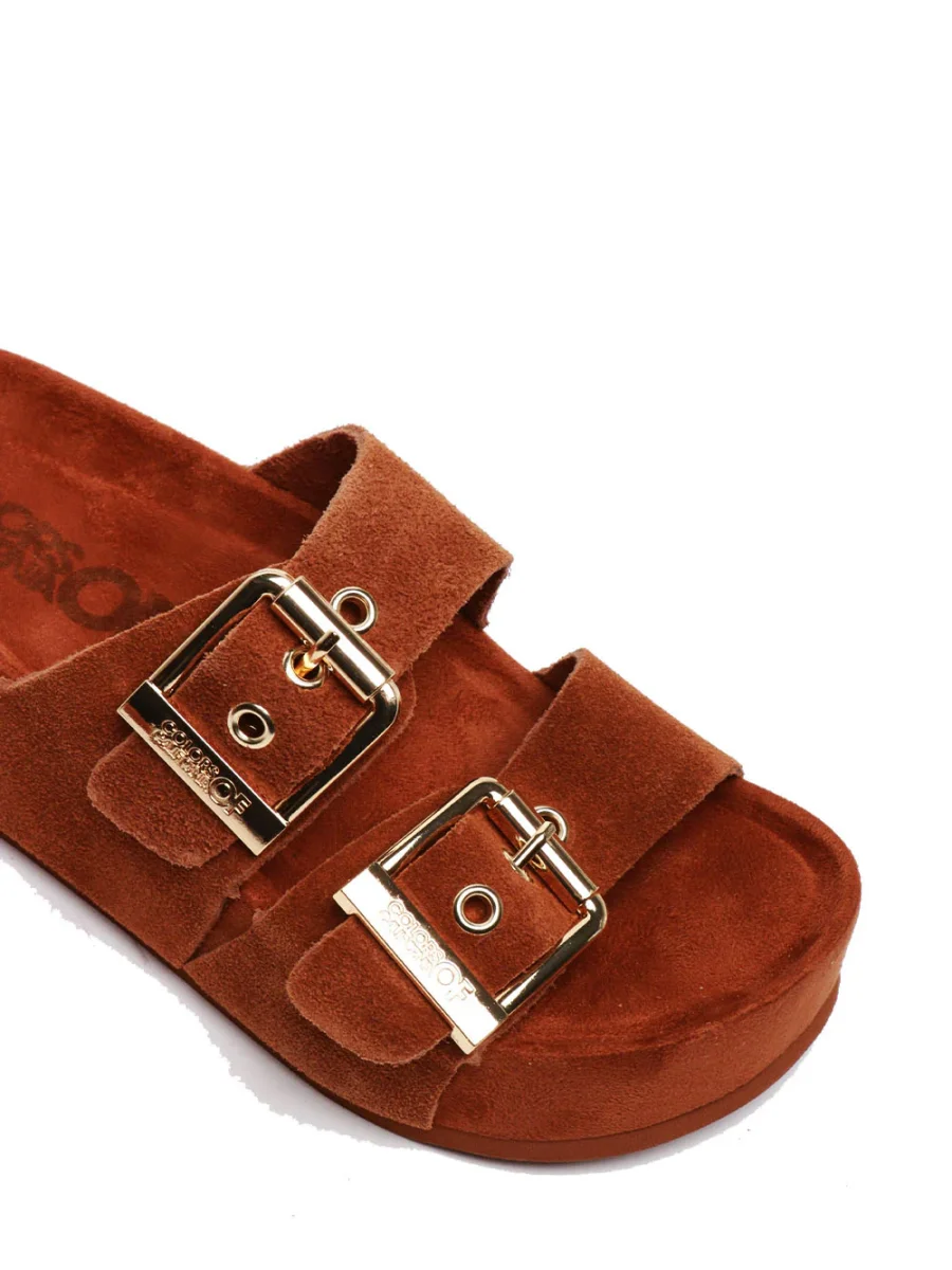 Sandali in Suede Tabacco con Zeppa - immagine 6