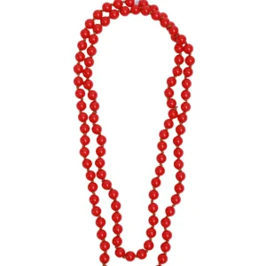 Collana Lunga con Perle in Resina Corallo