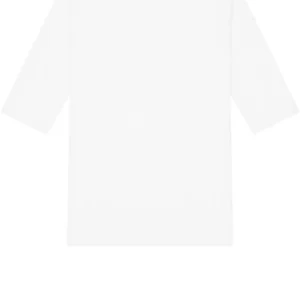 T-Shirt in Cotone Bianca con Ricamo Bianco